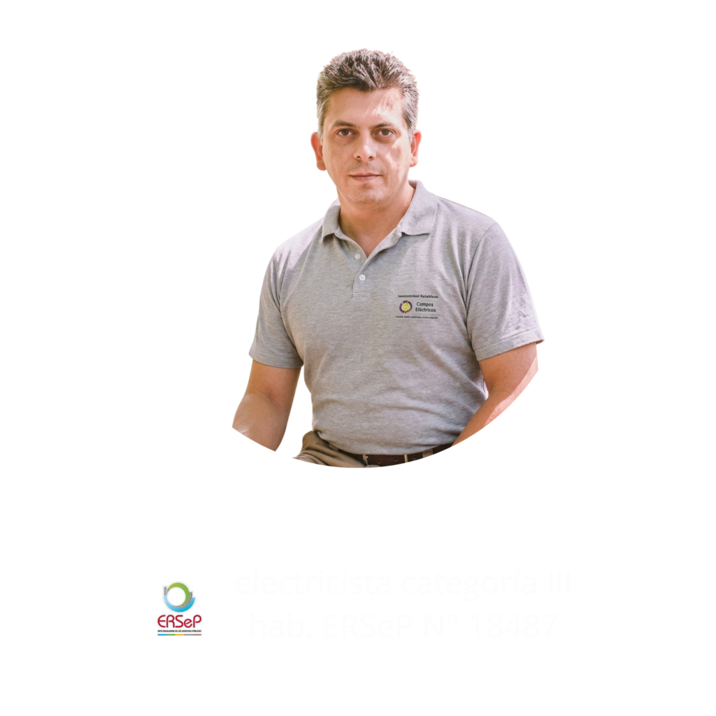 Mauricio Campos, electricista matriculado, habilitado ersep oficial, habilitacion N° 18487